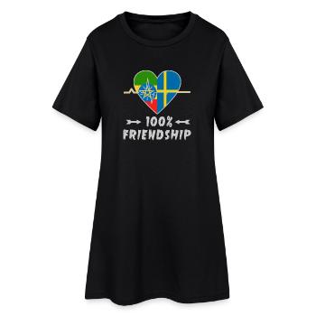 L'Ethiopie et la Suède 100 % amitié - Robe T-shirt Femme - noir - Devant