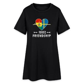 100 % amitié entre la Bolivie et la Suède - Robe T-shirt Femme - noir - Devant