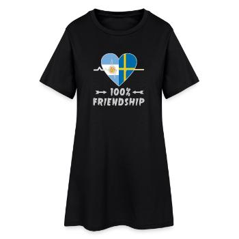 100 % amitié entre l'Argentine et la Suède - Robe T-shirt Femme - noir - Devant