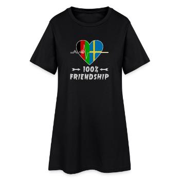 L'Afghanistan et la Suède : amitié à 100 % - Robe T-shirt Femme - noir - Devant