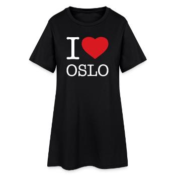 I LOVE OSLO Norway Norwegen - Frauen T-Shirt-Kleid - Schwarz - Vorne