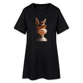 Âne domestique Âne équitation Écurie Amour Mignon Âne - Robe T-shirt Femme - noir - Devant