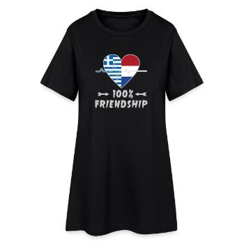 100 % amitié entre la Grèce et les Pays-Bas - Robe T-shirt Femme - noir - Devant