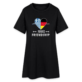 Greece and Germany 100% friendship - Women’s T-Shirt Dress - black - Front