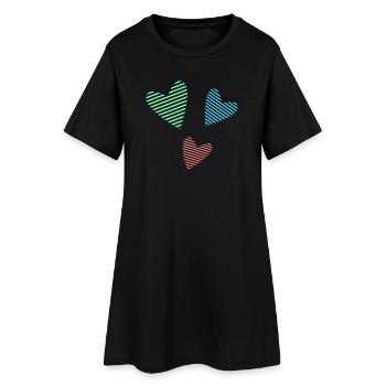 LOVE. NOËL. SAINT VALENTIN. COUPLE. JUST MARRIED. - Robe T-shirt Femme - noir - Devant