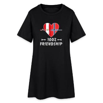 Peru and Norway 100% friendship - Women’s T-Shirt Dress - black - Front