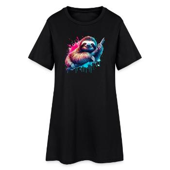 Paresse - Robe T-shirt Femme - noir - Devant