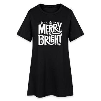 Lettrage à la main joyeuse et lumineuse - Robe T-shirt Femme - noir - Devant