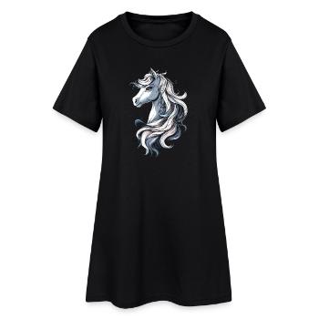 Balade à poney Poney Cavalier Poulain Équitation Ferme à poneys - Robe T-shirt Femme - noir - Devant
