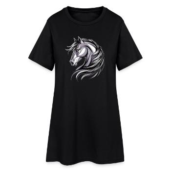 Balade à poney Poney Cavalier Poulain Équitation Ferme à poneys - Robe T-shirt Femme - noir - Devant