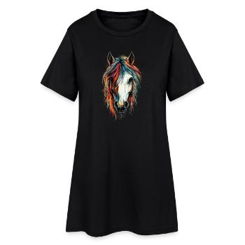 Pony Reitpony Fohlen Reiterin Ponys Reiten Ponyhof - Frauen T-Shirt-Kleid - Schwarz - Vorne