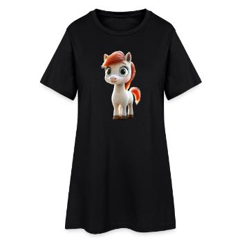 Pony Reitpony Fohlen Reiterin Ponys Reiten Ponyhof - Frauen T-Shirt-Kleid - Schwarz - Vorne