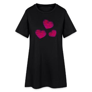 HERZ. PAPA. MAMA. NOEL. WEIHNACHTEN. Junggesellinnenabschied. BEBE. KIND. - Frauen T-Shirt-Kleid - Schwarz - Vorne