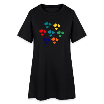 HERZ. WEIHNACHTEN. PAAR. VALENTINSTAG. GERADE VERHEIRATET. - Frauen T-Shirt-Kleid - Schwarz - Vorne
