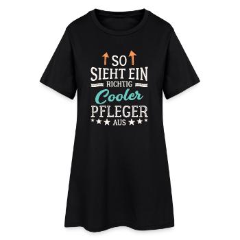 So sieht ein richtig cooler Pfleger aus - Frauen T-Shirt-Kleid - Schwarz - Vorne