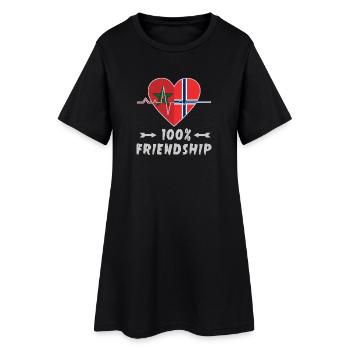 Le Maroc et la Norvège : amitié à 100 % - Robe T-shirt Femme - noir - Devant