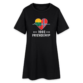 Lithuania and Norway 100% friendship - Women’s T-Shirt Dress - black - Front