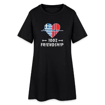 100 % amitié entre la Grèce et la Norvège - Robe T-shirt Femme - noir - Devant