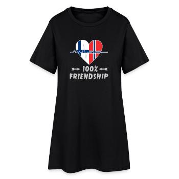 100 % amitié entre la Finlande et la Norvège - Robe T-shirt Femme - noir - Devant