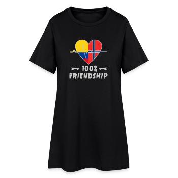 100 % amitié entre la Colombie et la Norvège - Robe T-shirt Femme - noir - Devant