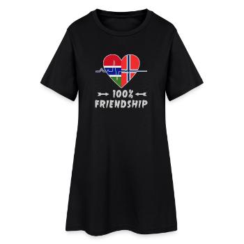Gambie et Norvège : amitié à 100 % - Robe T-shirt Femme - noir - Devant