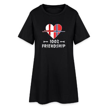 L'Angleterre et la Norvège : amitié à 100 % - Robe T-shirt Femme - noir - Devant