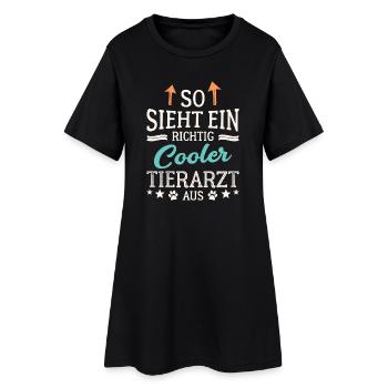 So sieht ein richtig cooler Tierarzt aus Veterinär - Frauen T-Shirt-Kleid - Schwarz - Vorne