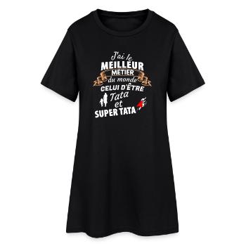 Family Origin Quotes in Playful Style - Women’s T-Shirt Dress - black - Front