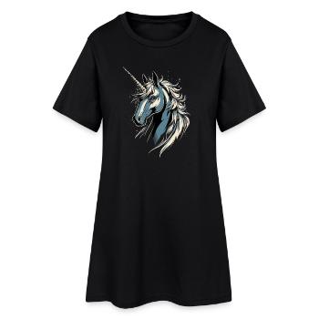 Licorne Cavalier Poney Ferme Chevaux Équitation Licornes - Robe T-shirt Femme - noir - Devant