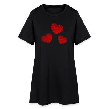 COUPLE. COEUR. NOËL. JUST MARRIED. EVJF - Robe T-shirt Femme - noir - Devant