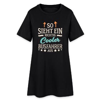 So sieht ein cooler Busfahrer aus Fernfahrer - Frauen T-Shirt-Kleid - Schwarz - Vorne
