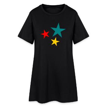 ETOILE. NOËL. JOYEUX NOËL. MERRY CHRISTMAS - Robe T-shirt Femme - noir - Devant