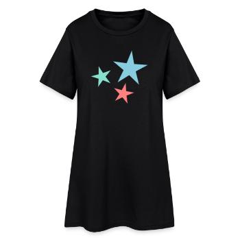 ETOILE. NOËL. JOYEUX NOËL. MERRY CHRISTMAS - Robe T-shirt Femme - noir - Devant