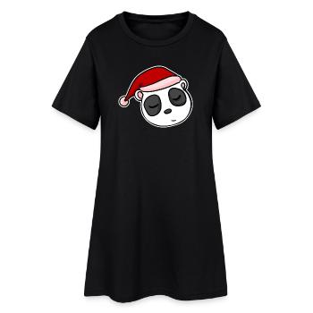Panda Noël Noël Avent - Robe T-shirt Femme - noir - Devant