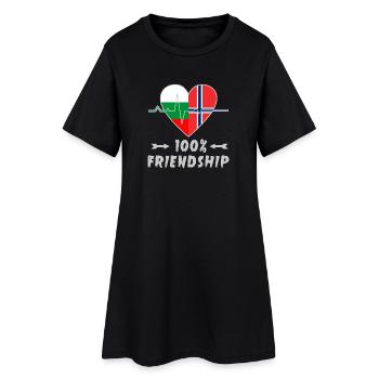 Bulgarien und Norwegen 100% Freundschaft - Frauen T-Shirt-Kleid - Schwarz - Vorne