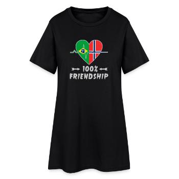 100 % amitié entre le Brésil et la Norvège - Robe T-shirt Femme - noir - Devant
