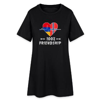 L'Arménie et la Norvège : amitié à 100 % - Robe T-shirt Femme - noir - Devant