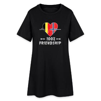 100 % amitié entre la Belgique et la Norvège - Robe T-shirt Femme - noir - Devant