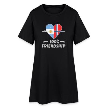 100 % amitié entre l'Argentine et la Norvège - Robe T-shirt Femme - noir - Devant