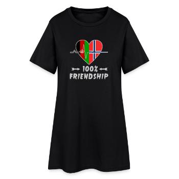 L'Afghanistan et la Norvège : amitié à 100 % - Robe T-shirt Femme - noir - Devant