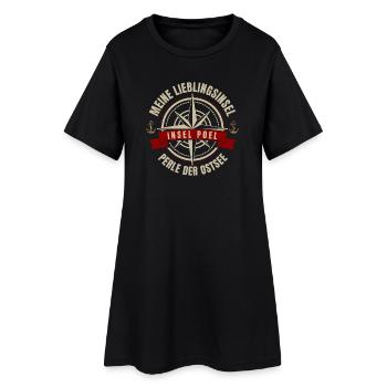 Meine Lieblingsinsel - Insel Poel - Frauen T-Shirt-Kleid - Schwarz - Vorne