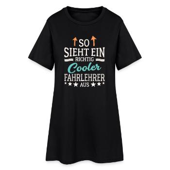 So sieht ein richtig cooler Fahrlehrer aus - Frauen T-Shirt-Kleid - Schwarz - Vorne