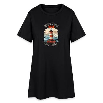 Ein Leben ohne Meer ist möglich, aber Sinnlos - Frauen T-Shirt-Kleid - Schwarz - Vorne