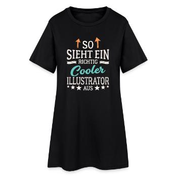 So sieht ein richtig cooler Illustrator aus - Frauen T-Shirt-Kleid - Schwarz - Vorne