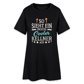 So sieht ein richtig cooler Kellner aus Bedienung - Frauen T-Shirt-Kleid - Schwarz - Vorne
