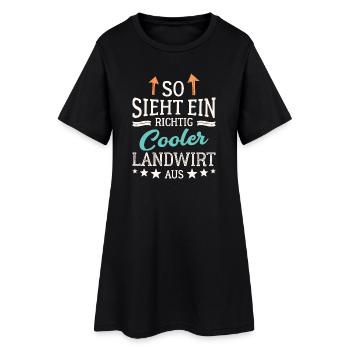 So sieht ein richtig cooler Landwirt aus - Frauen T-Shirt-Kleid - Schwarz - Vorne
