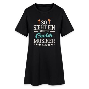 So sieht ein richtig cooler Musiker aus - Frauen T-Shirt-Kleid - Schwarz - Vorne