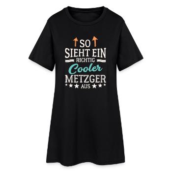 So sieht ein richtig cooler Metzger aus - Frauen T-Shirt-Kleid - Schwarz - Vorne