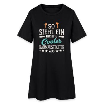 So sieht ein richtig cooler Raumausstatter aus - Frauen T-Shirt-Kleid - Schwarz - Vorne