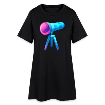 Conception de télescope plat et coloré - Robe T-shirt Femme - noir - Devant